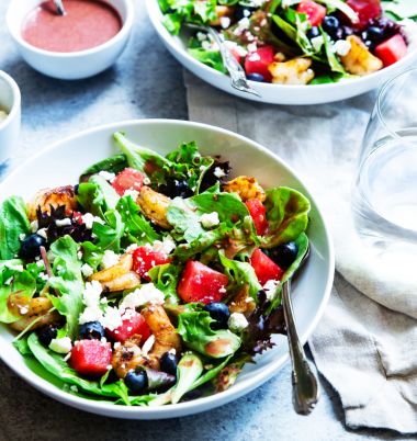 Salat mit Essig und Öl